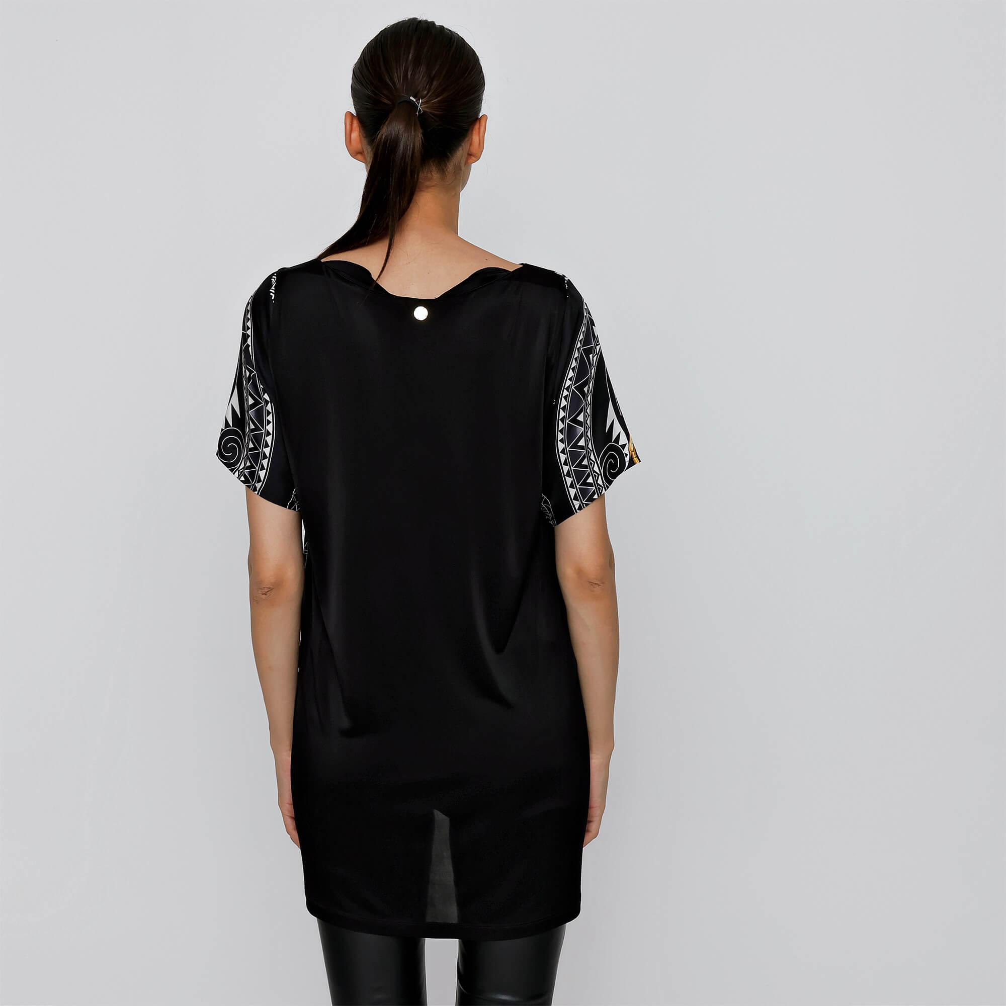 Versace - Black Iconic Print Silk Tshirt